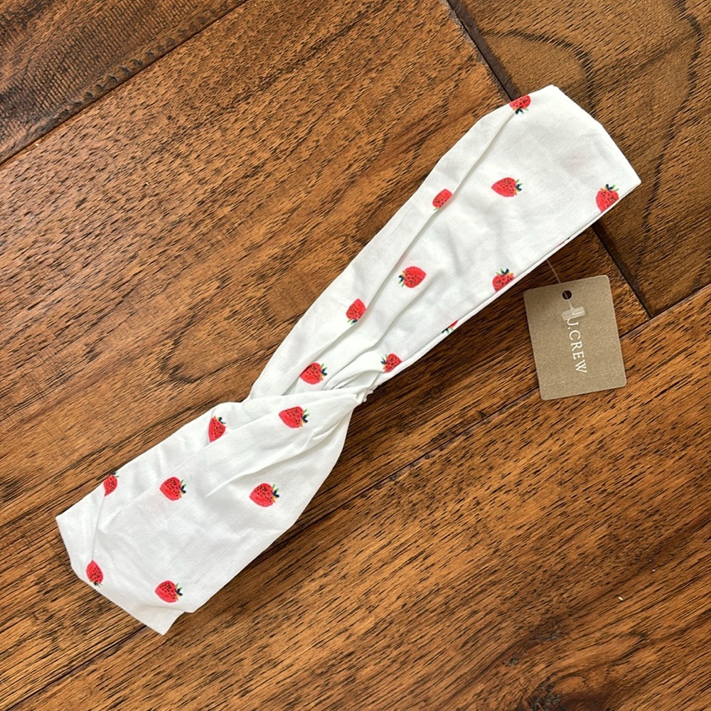 NWT J CREW  strawberry white headband